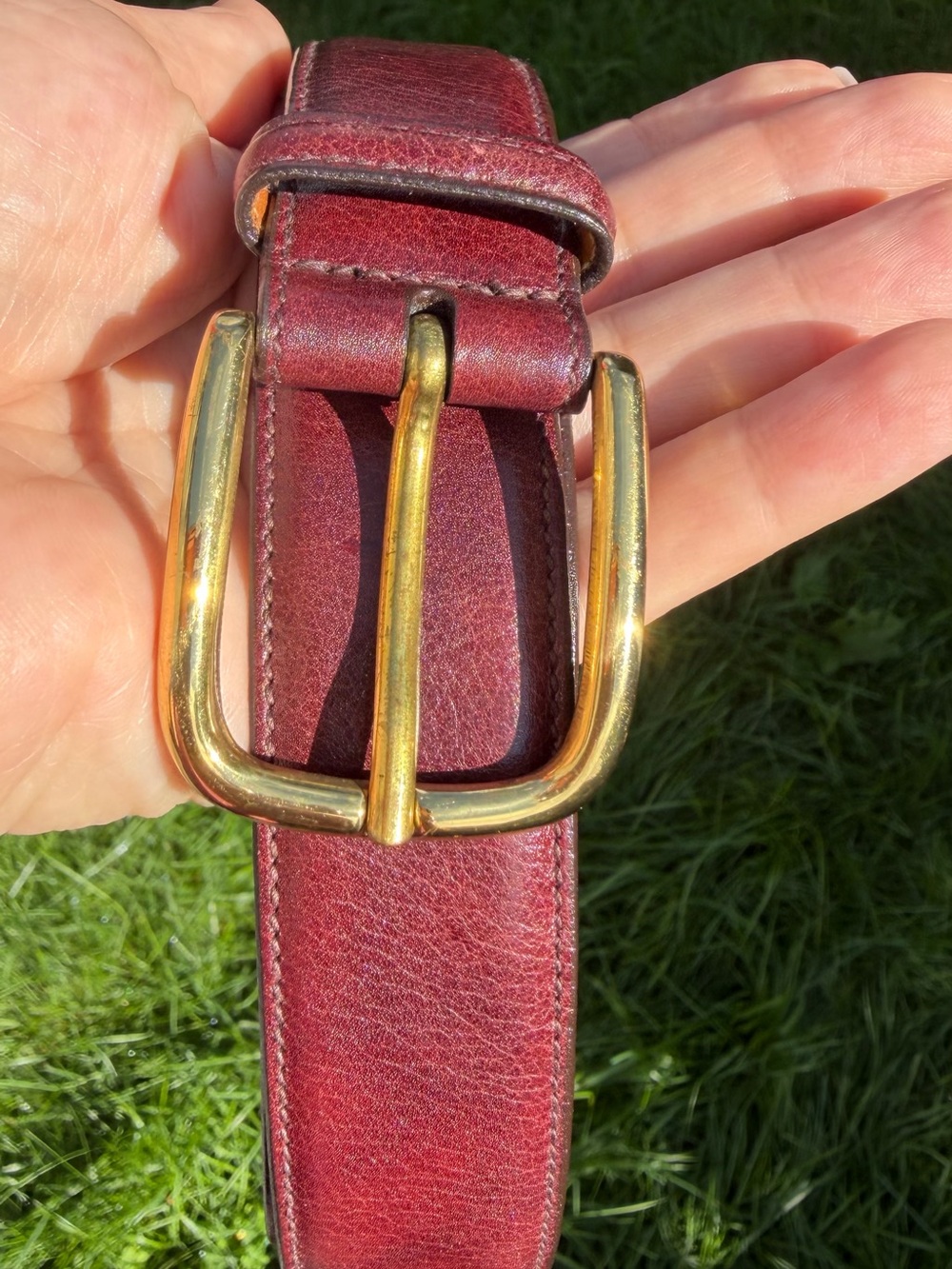 Trafalgar Leather Belt – Size 38 – Brass Buckle – Vintage Classic